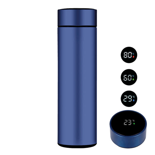 Electrox Digital Thermos with Temperature Display LED - Smart 480ml 12hr-Blue