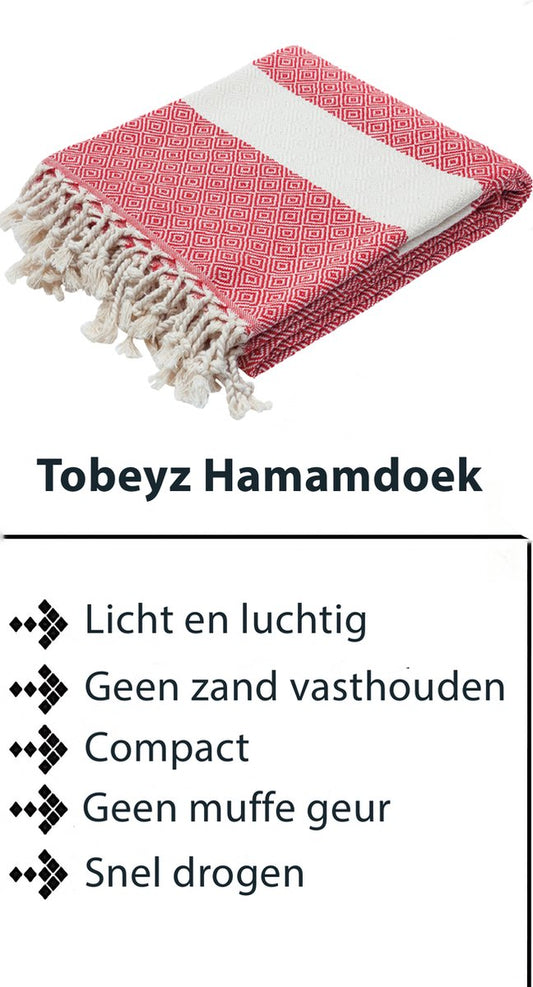 TOBEYZ Red Bath Towel 100 x 180 cm Hamam Towel Spa Towel Sauna Towel Turkish Bath Towel