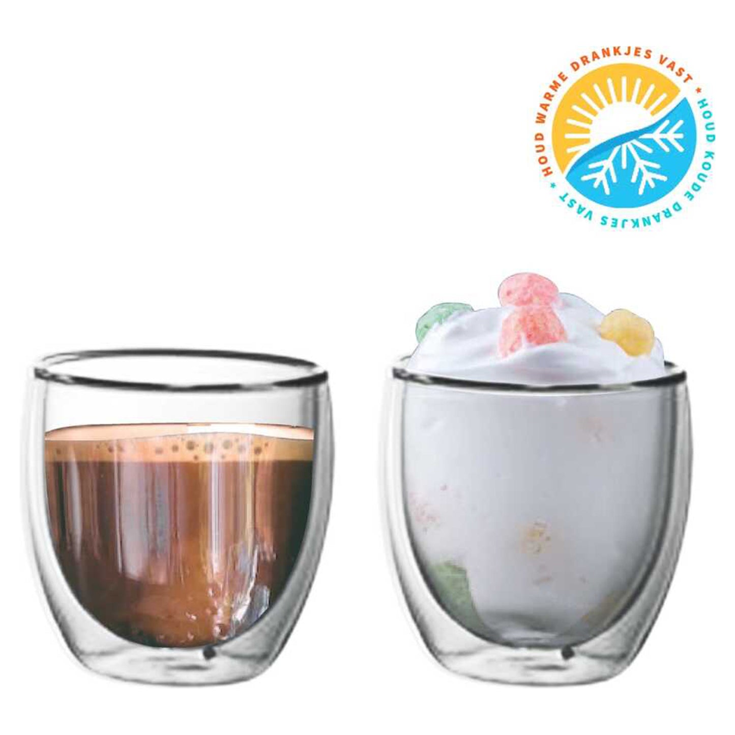 6x Dubbelwandige Koffieglazen 250 ml - Glazen Cappuccino Kop - Latte Glas - Dubbelwandig Theeglas - Thee - Koffie - Espresso