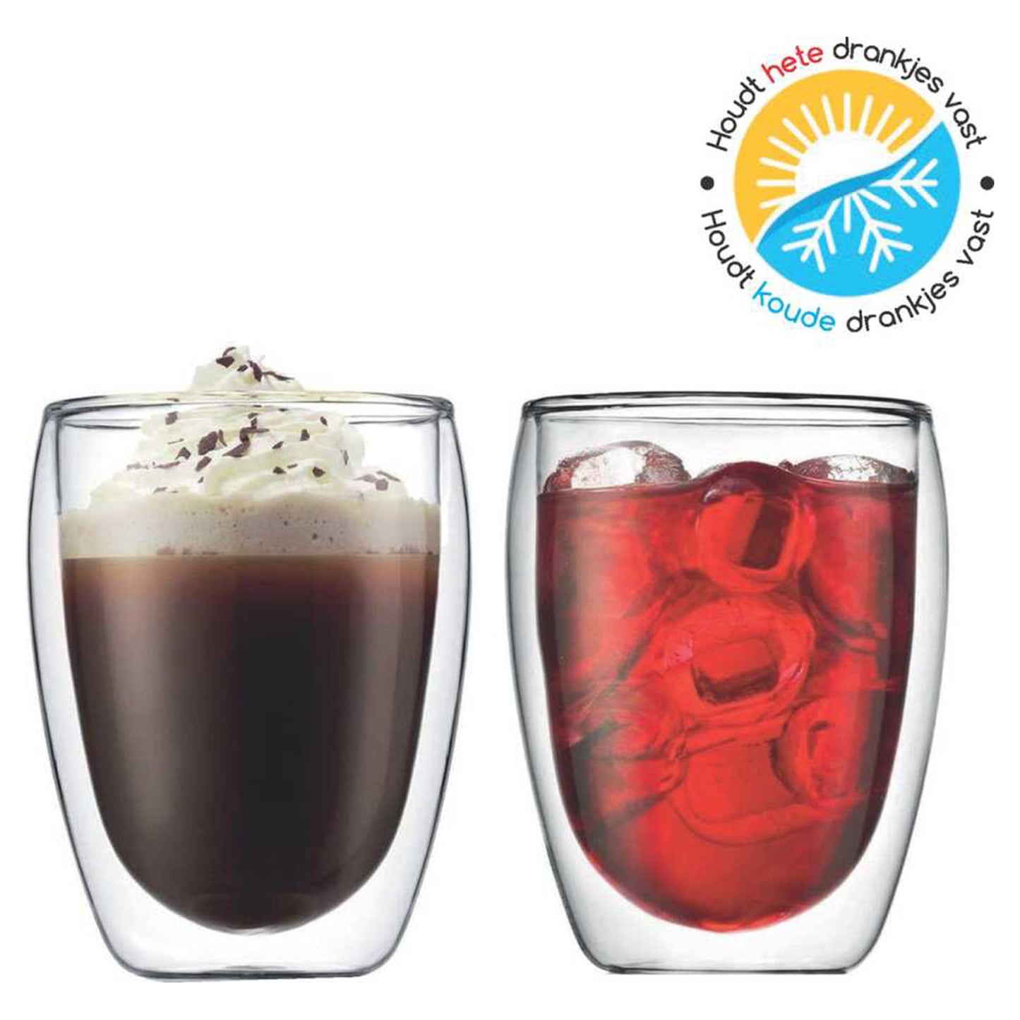 6x Dubbelwandige Koffieglazen 350 ml - Glazen Cappuccino Kop - Latte Glas - Dubbelwandig Theeglas - Thee - Espresso - Koffie