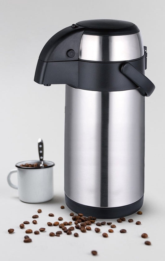 Premium Michelino Stainless Steel Thermal Pump Pot 5.0L - Professional Insulated Beverage Dispenser with XXL Handle for Offices, Events &amp; Large Gatherings