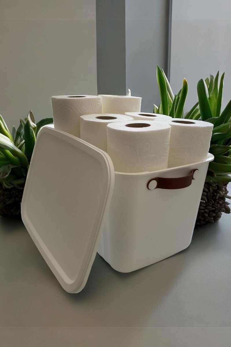 Tobeyz 15L BPA-Free Stackable Storage Bins with Lids (3-Pack, White)