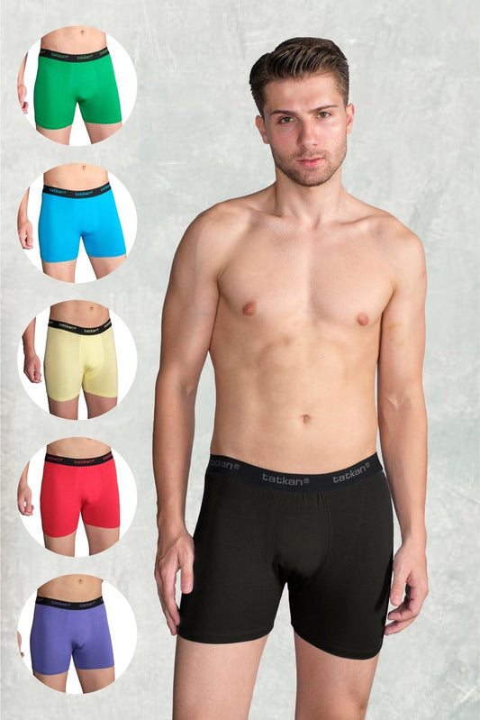 Underwear Men Modal Boxer Shorts Premium Men's Underwear Modal Boxer Shorts Normal Fit Size M 6-Pack Black Purple Red Turquoise Green Yellow