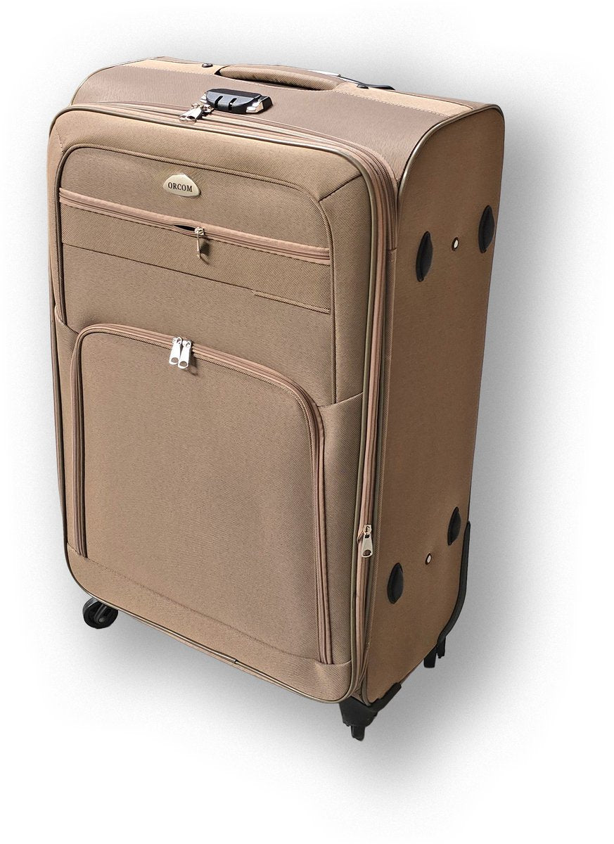 Tobeyz 3-Piece Luggage Set - Light Brown Elegant Finish - 4-Wheel Spinner Hard Shell ABS Trolley - Lightweight Travel Companion for Stylish Adventures