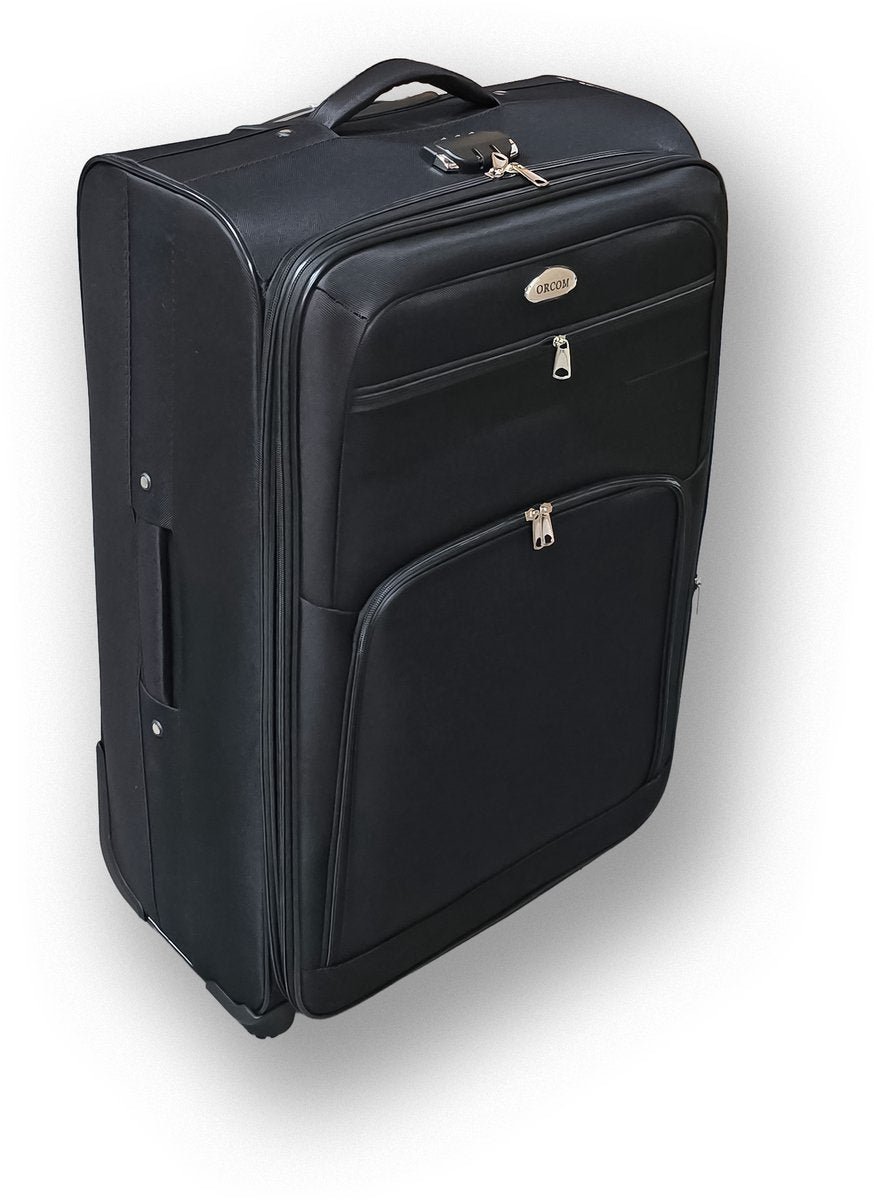 TOBEYZ Premium 3-Piece Black Luggage Set with 4 Spinner Wheels - Ultra-Lightweight ABS Hardshell Travel Trolley Collection