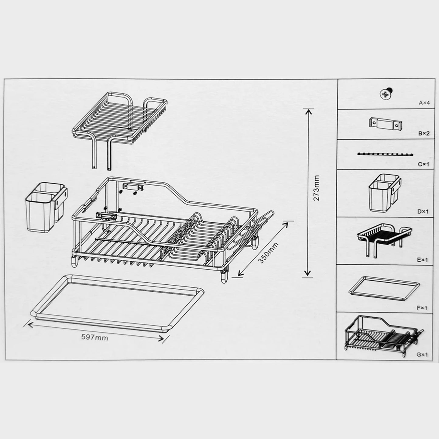 ALMINA® Aluminium Afdruiprek - de praktische oplossing voor iedere keuken - AL-4661