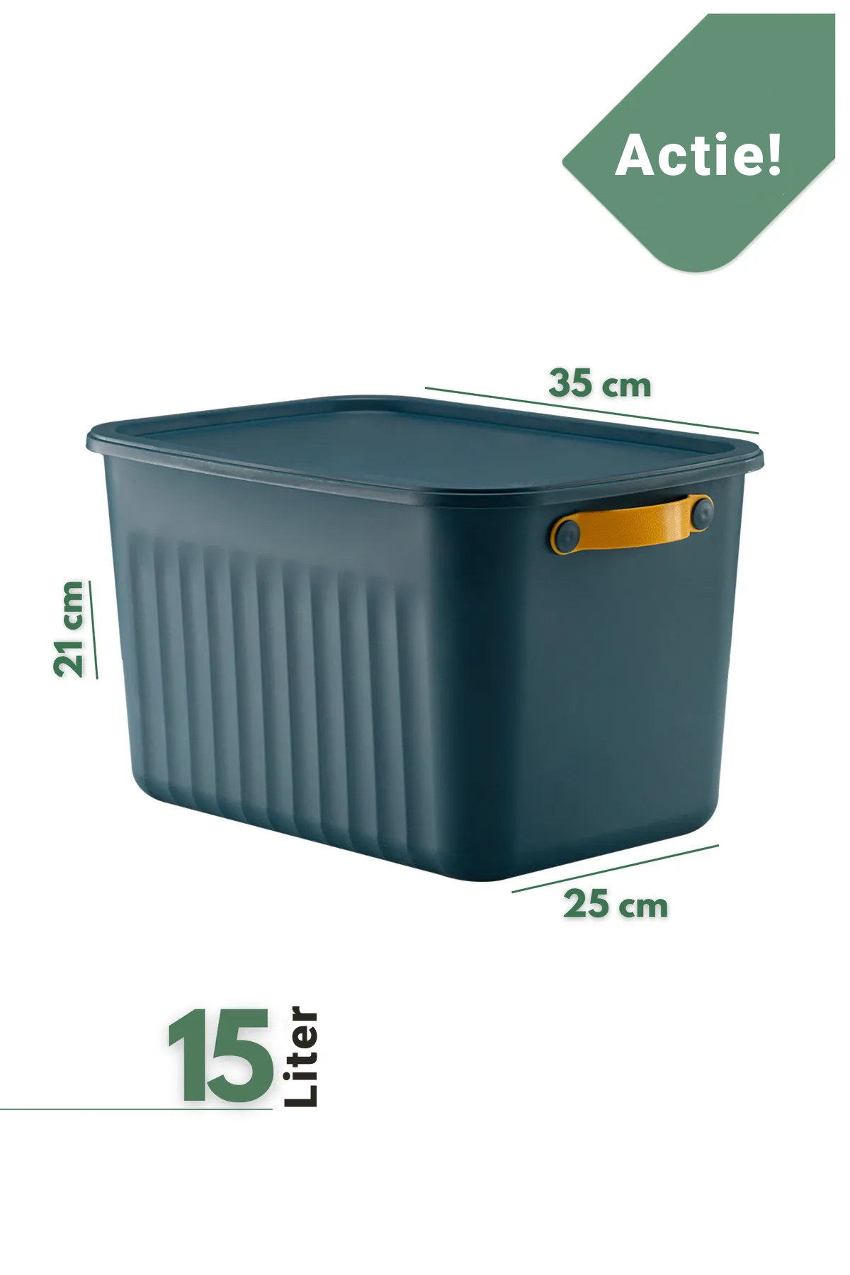 Tobeyz 15L BPA-Free Stackable Storage Bins with Lids (3-Pack, Dark Blue)