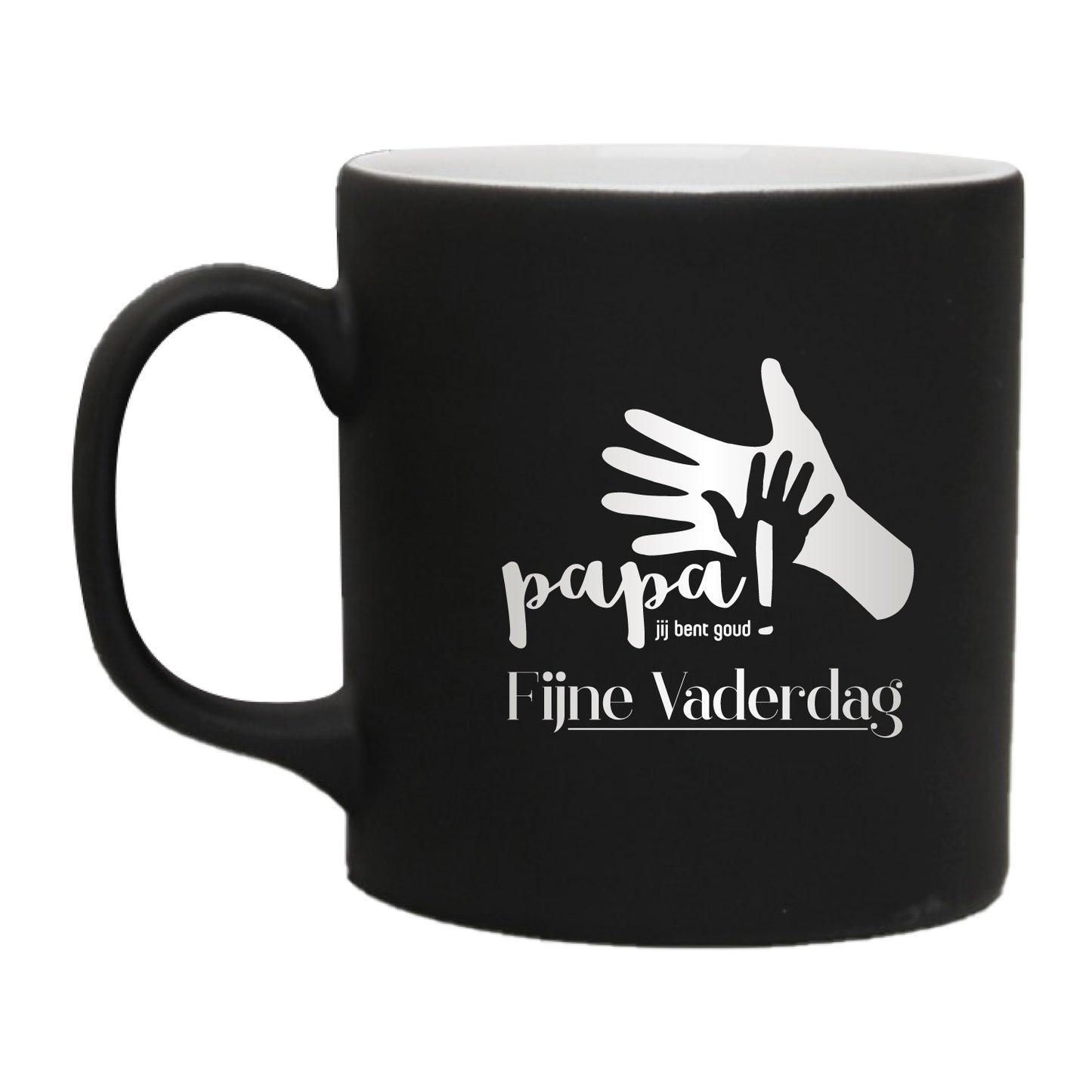 Vaderdag Koffiemok - Gepersonaliseerde Keramiek Mok - Zwart - 300 ml - Vaderdag Mok - Cadeau Vader - Mok Papa - Verjaardag Cadeau - Cadeau voor Papa