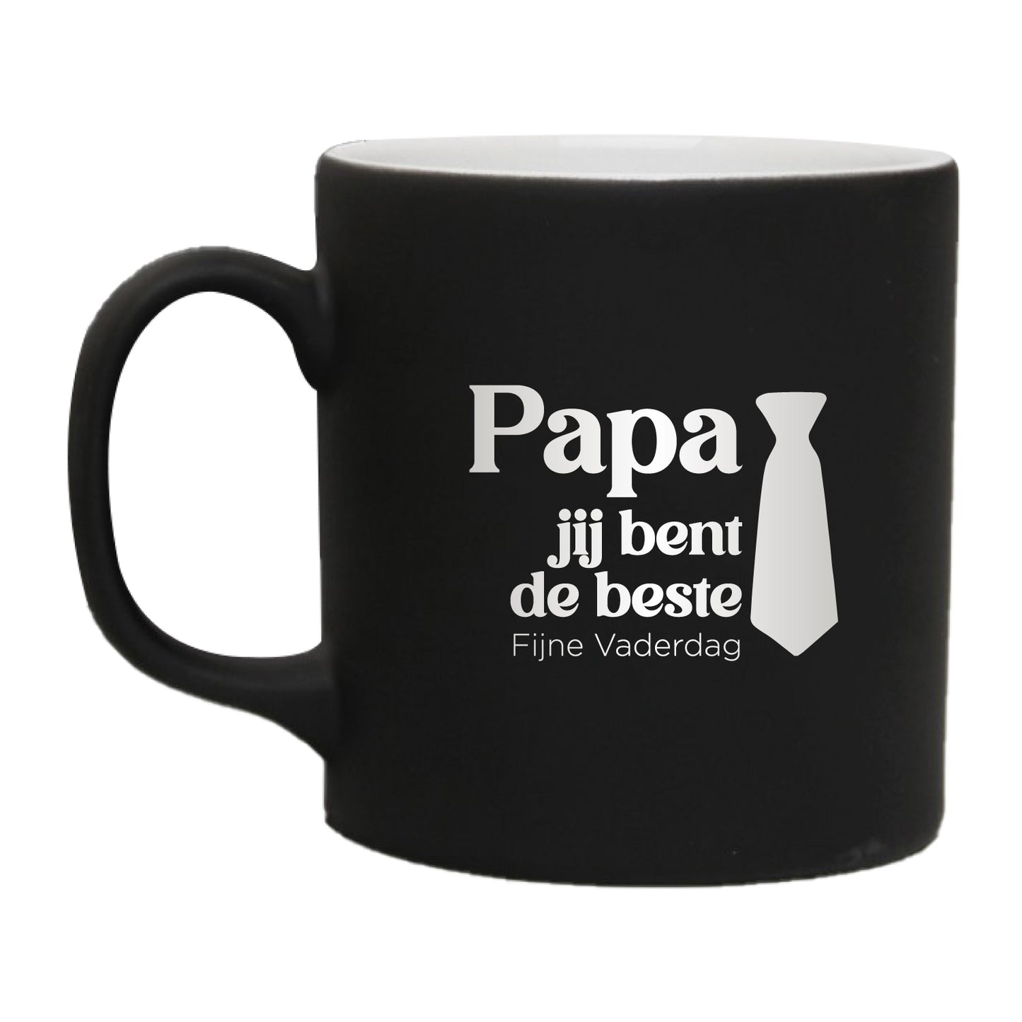 Vaderdag Koffiemok - Gepersonaliseerde Keramiek Mok - Zwart - 300 ml - Vaderdag Mok - Cadeau Vader - Mok Papa - Verjaardag Cadeau - Cadeau voor Papa