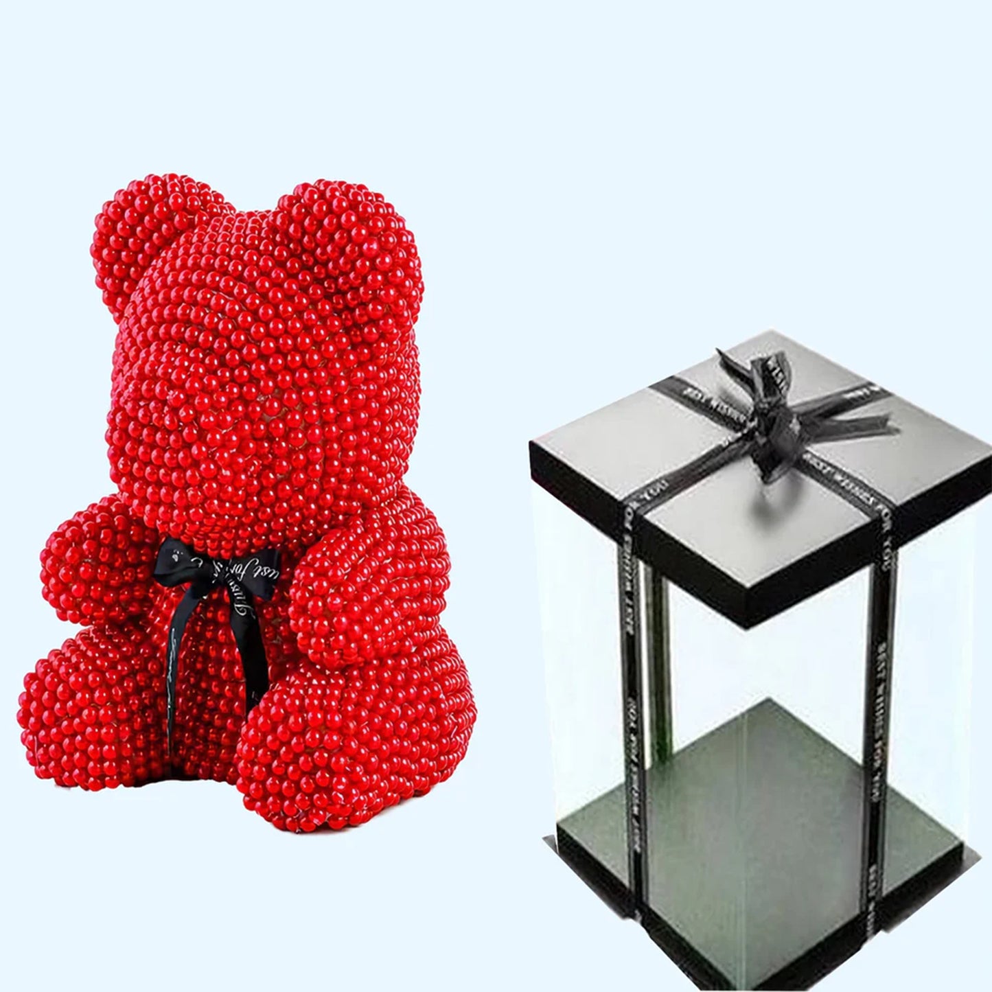 Tobeyz - Parel beertje, Valentijnsdag Teddybeer, moederdag cadeautje, liefde, 20cm H, verjaardagscadeau, pearl bear, bruiloftscadeau, valentijnsdag cadeau