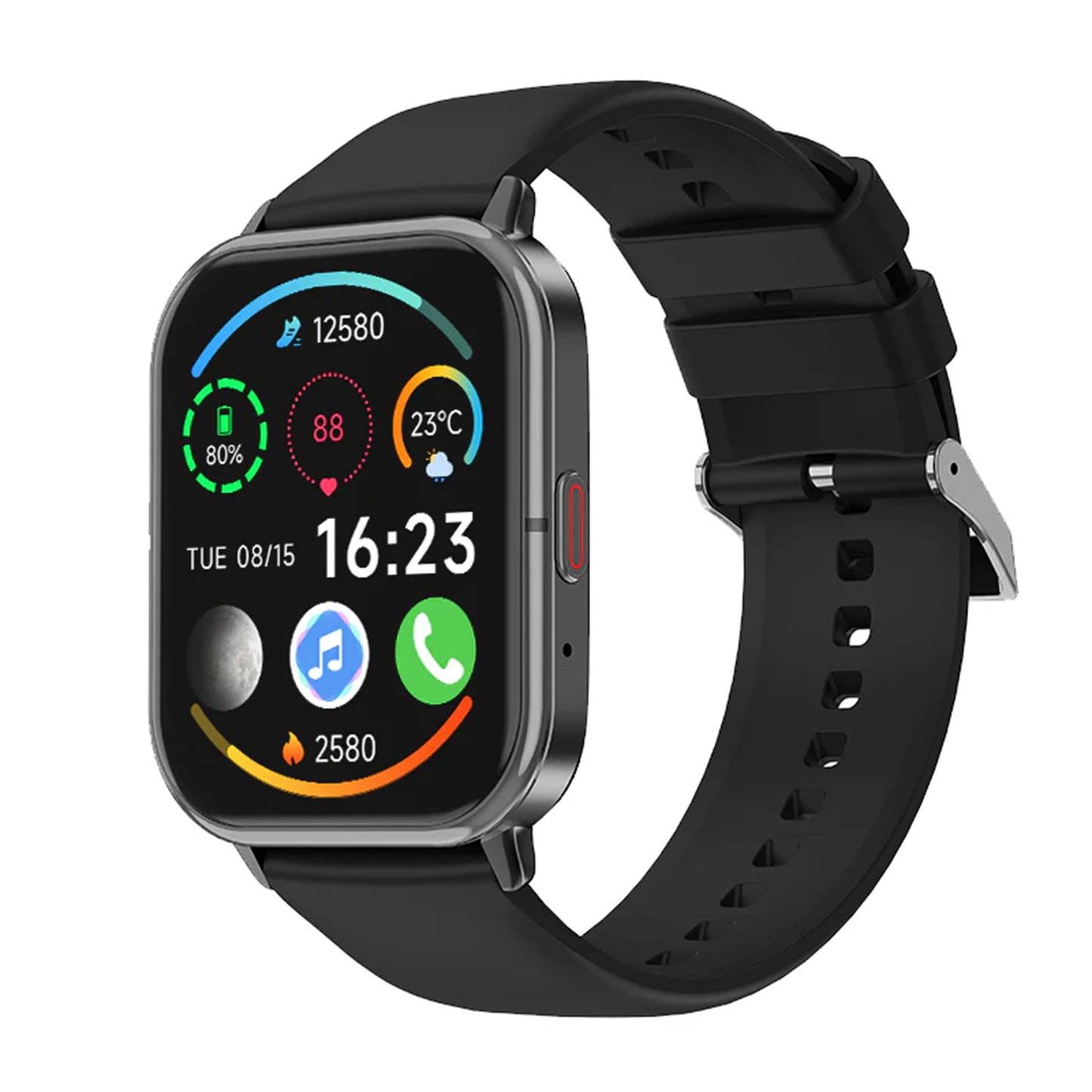 Electrox - Smartwatch met sportfuncties - Smart Horloge - Fitness Tracker - Bluetooth Smartwatch – Full Touchscreen - Bloeddruk & Hartslagmeter - Activity Tracker - Dames en Heren SmartWatch – AI Assisted - Black T19F