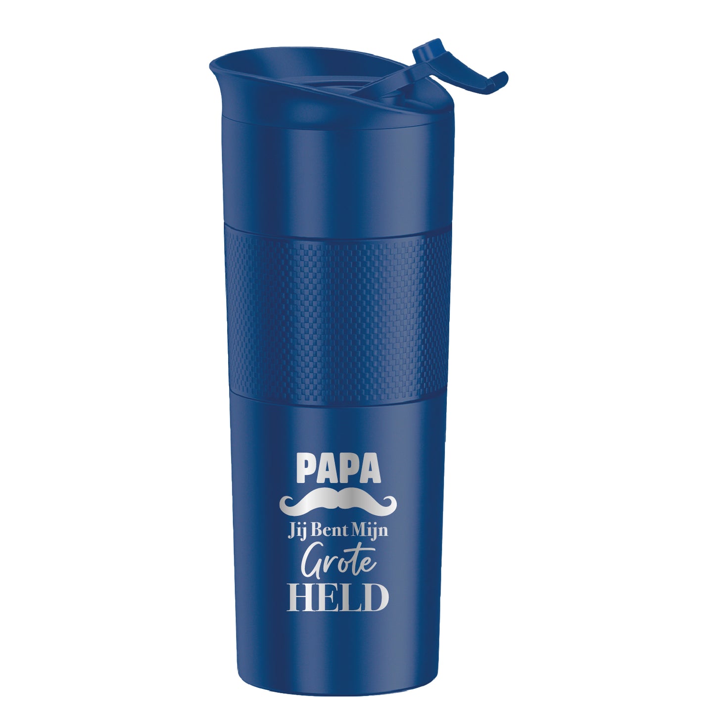 Tobeyz Thermoskan - Gepersonaliseerde RVS Thermosbekker - Marineblauw - 500 ml - Vaderdag Thermos - Cadeau Vader - Thermosfles Papa - Verjaardag Cadeau - Cadeau voor Papa