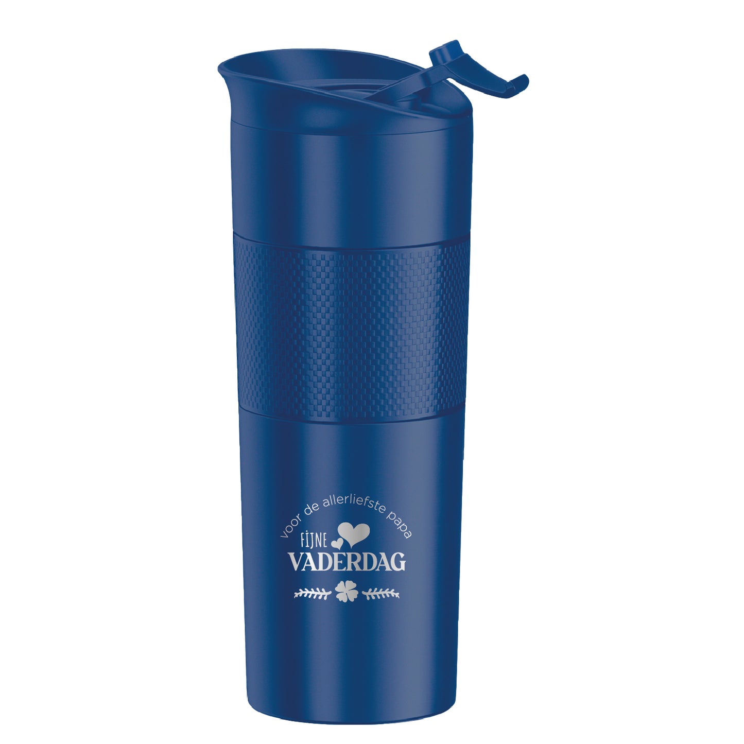 Tobeyz Thermoskan - Gepersonaliseerde RVS Thermosbekker - Marineblauw - 500 ml - Vaderdag Thermos - Cadeau Vader - Thermosfles Papa - Verjaardag Cadeau - Cadeau voor Papa