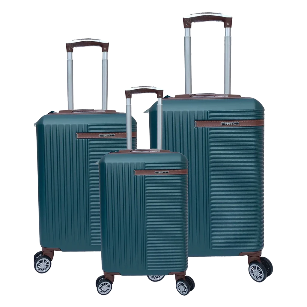 Tobeyz Premium Kwaliteit Kofferset met Hoesje - 3 Delige Groen Reiskoffer - Groen Bagageset - Handbagage en Grote Koffer - Kan op 4 Wielen rijden - Stevig ABS - Lichtgewicht - Groen Handbagage Koffer met Slot