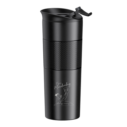 Speciale Moederdagserie Thermosfles 500ml - Thermoskan - Thermosbeker - Dubbelwandig - Travel Mug - Zwart 1