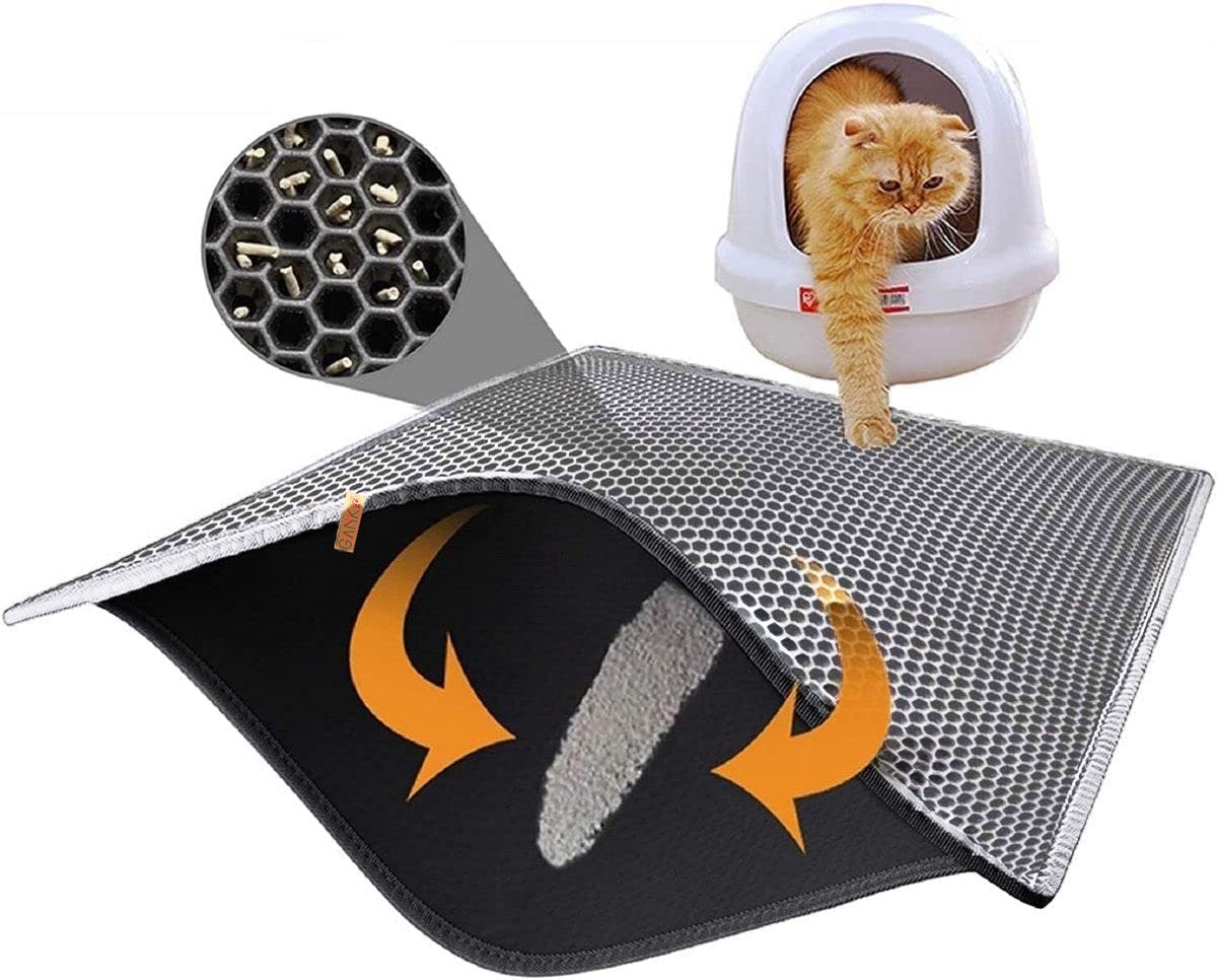 Cat Litter Box Mat 40x50cm - Waterproof Double Layer Honeycomb Structure for Ultimate Litter Control
