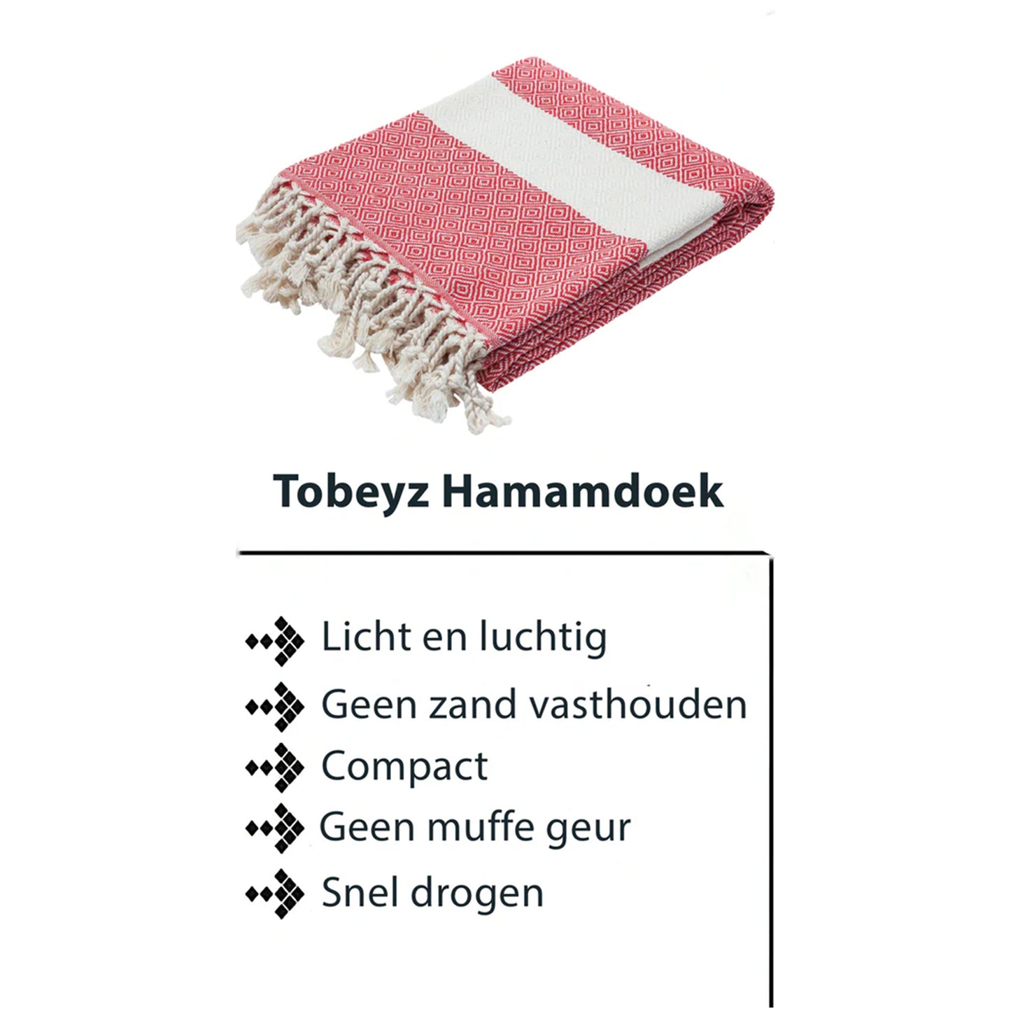 Tobeyz Baddoek Beige 100% Katoen| 100 x 180 cm | Hamamdoek - Hamam Handdoek - Spa handdoek - Sauna doek - Licht bruin