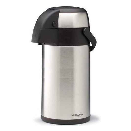 Michelino RVS Thermoskan met pomp - 1.9 Liter - Met handgreep