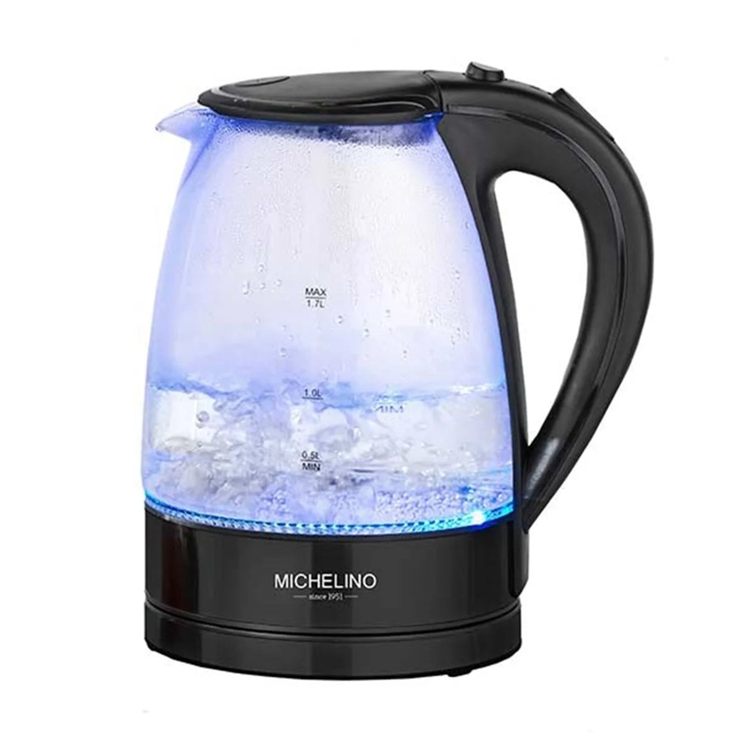 Michelino glazen waterkoker 1,7 liter met LED-verlichting