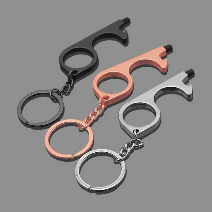 Promohigh No Touch Sleutelhanger met Dop - 3-Pack Touchscreenvriendelijk 