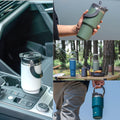 TYESO Thermosfles 600 ml - RVS Drinkfles - Dubbelwandig Geïsoleerd - Houdt Warm & Koud - Lekvrij & Antislip - Thermosbeker voor Onderweg, Sport & Kantoor - Zwart