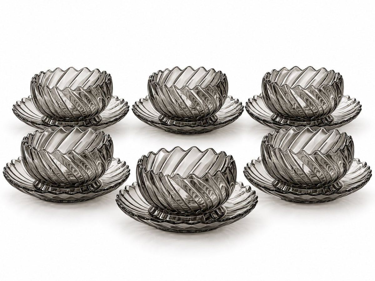 ShineMax glazen schaaltjes · Antraciet · Set van 6