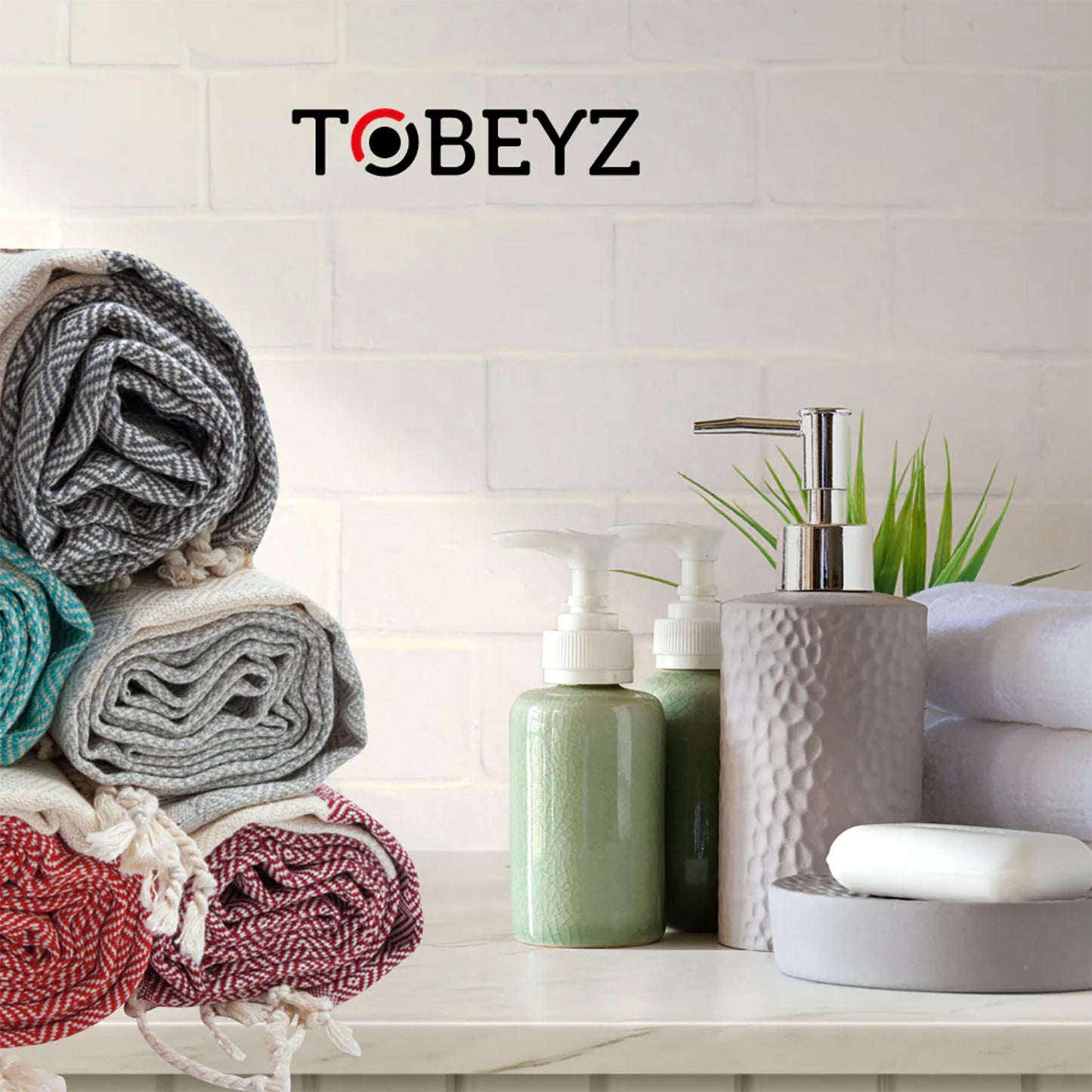 Tobeyz Baddoek Grijs | 100 x 180 cm | - Hamamdoek - Hamam Handdoek - Spahanddoek - Saunadoek - Grijs