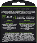 Doos achterkant Wilkinson Sword Hydro 3. Bevat 3 koolstof gecoate mesjes met hydraterende gel.